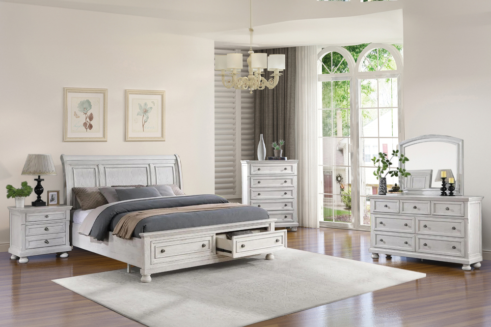 Charley Bedroom Set (Antique White)