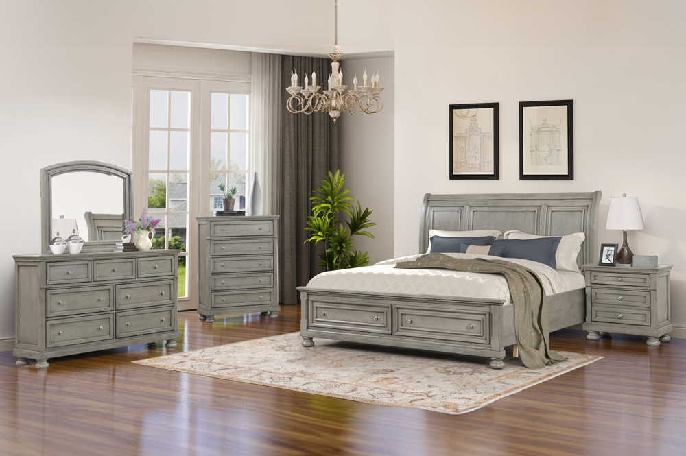 Charley Bedroom Set (Grey)